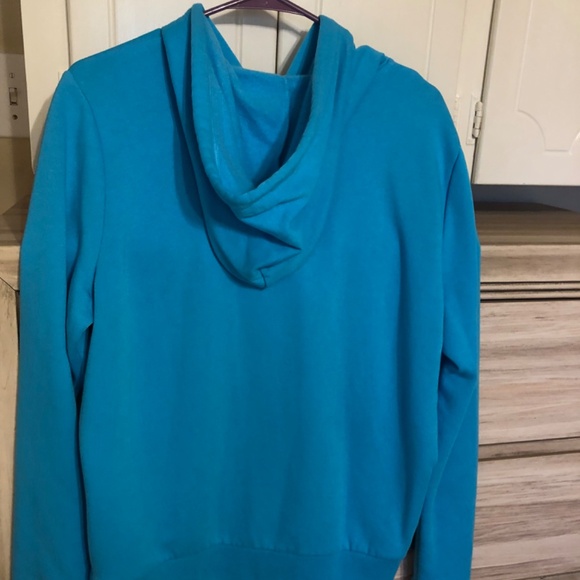 Pink by Victoria’s Secret- Teal Hoodie with Zip Front - Picture 4 of 7